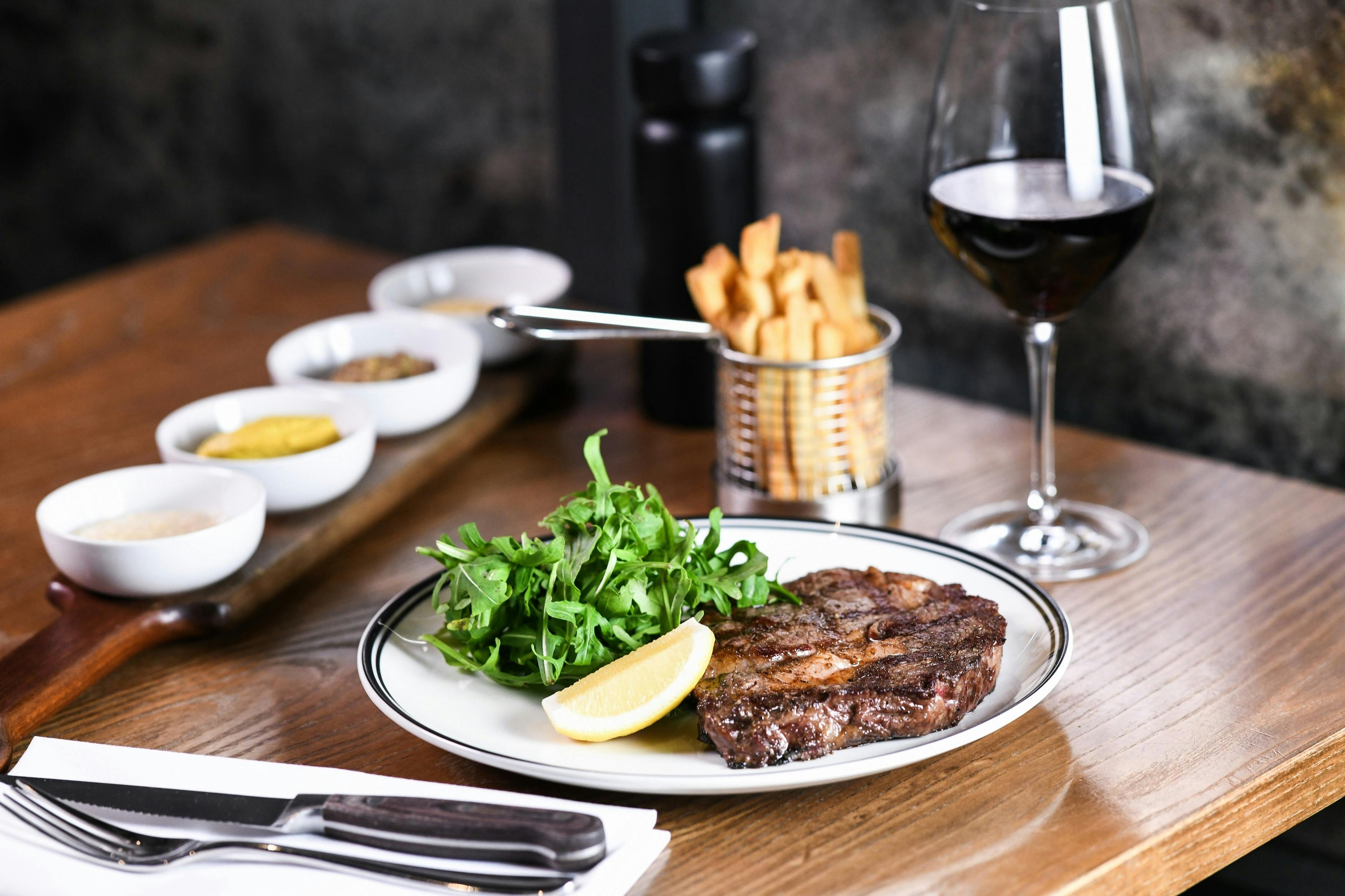 World's Best Steak, local Jack's Creek Beef sirloin cooked over wood.