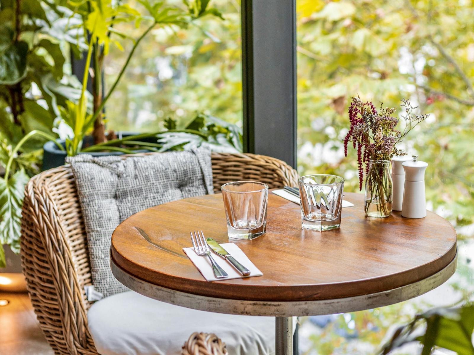 Beautiful leafy restaurant at Green Moustache in North Sydney