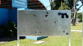 Artwork by Aicey Zaro depicts a scene from 1843.