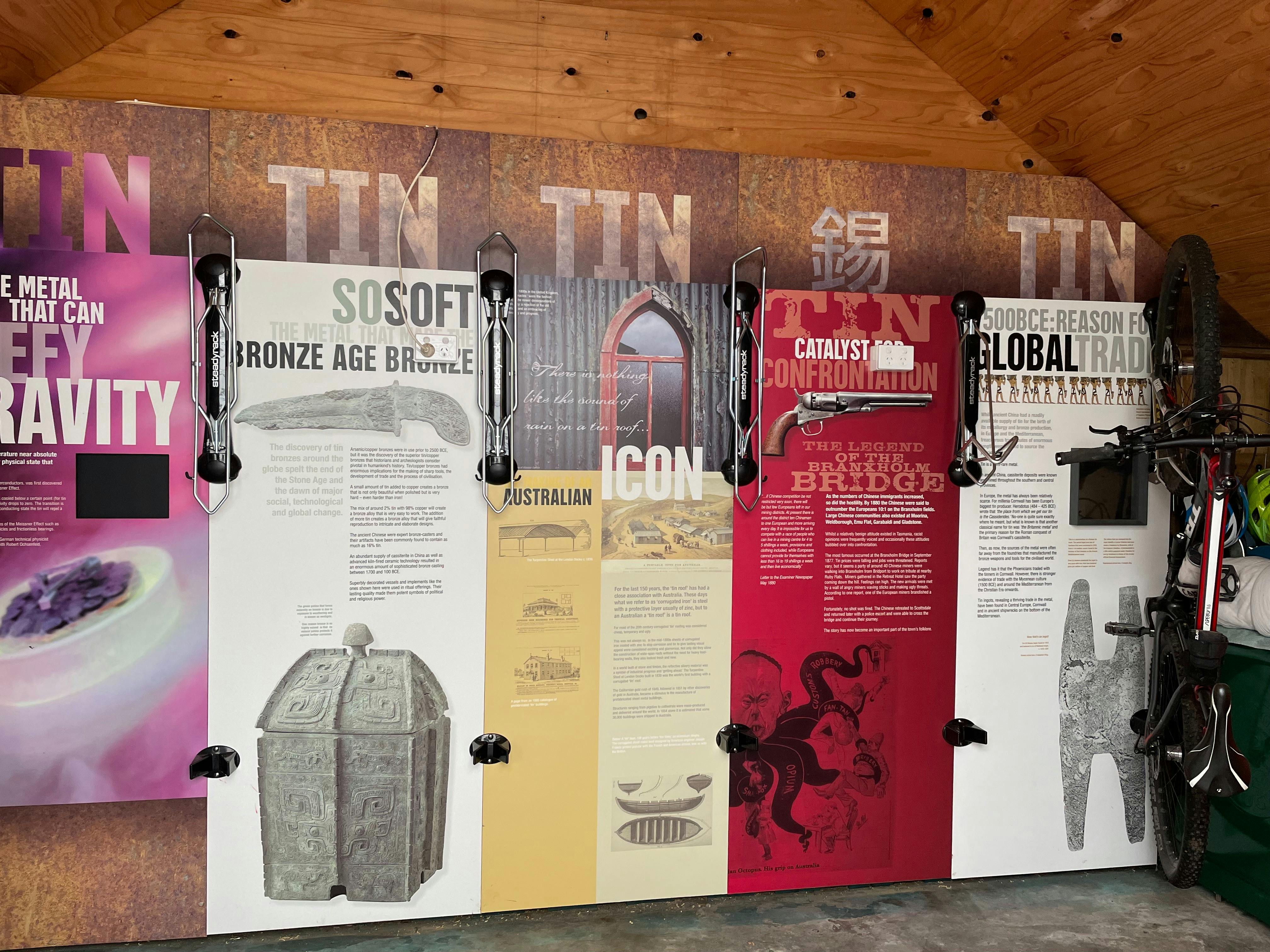 Bike storage shed with 4 steady racks, stand & pump