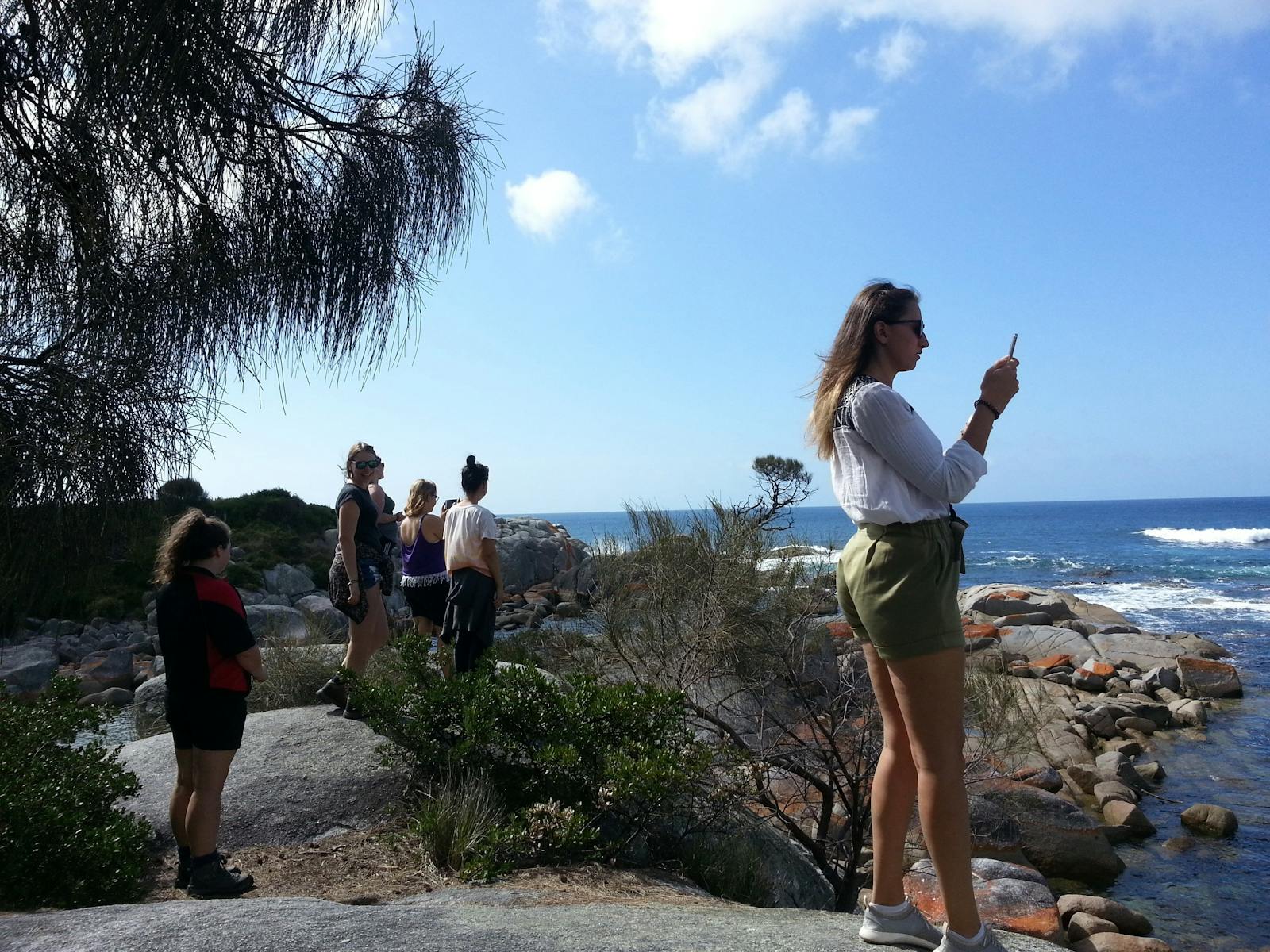 Taking photos at the Bay Of Fires
