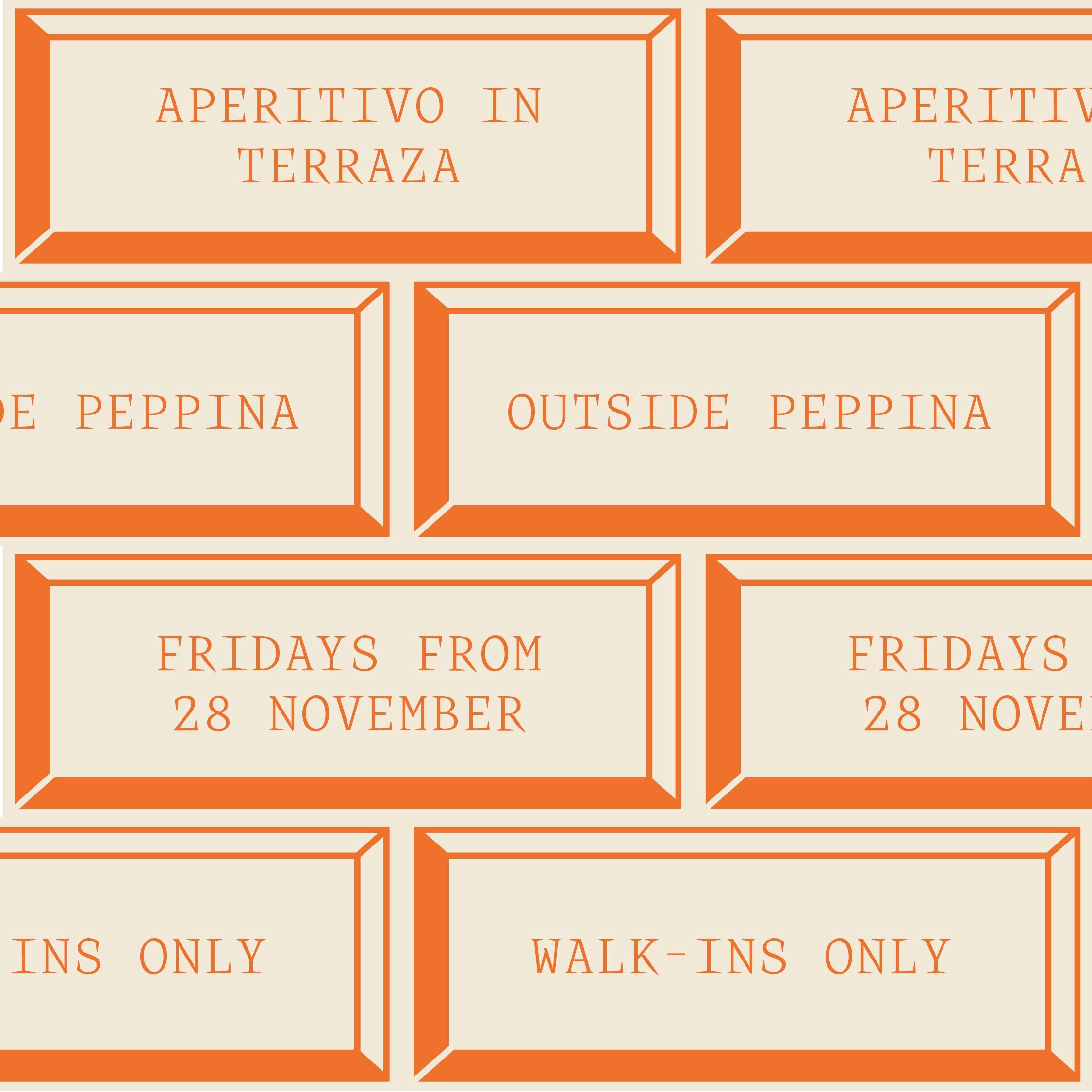 Orange bricks with the details of the event