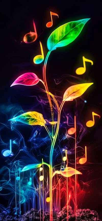 Colourful plant growing music