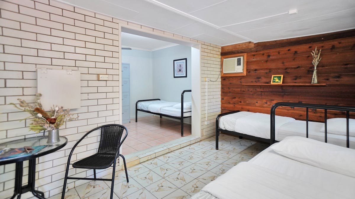 4 share room with tv, ceiling fan and aircon