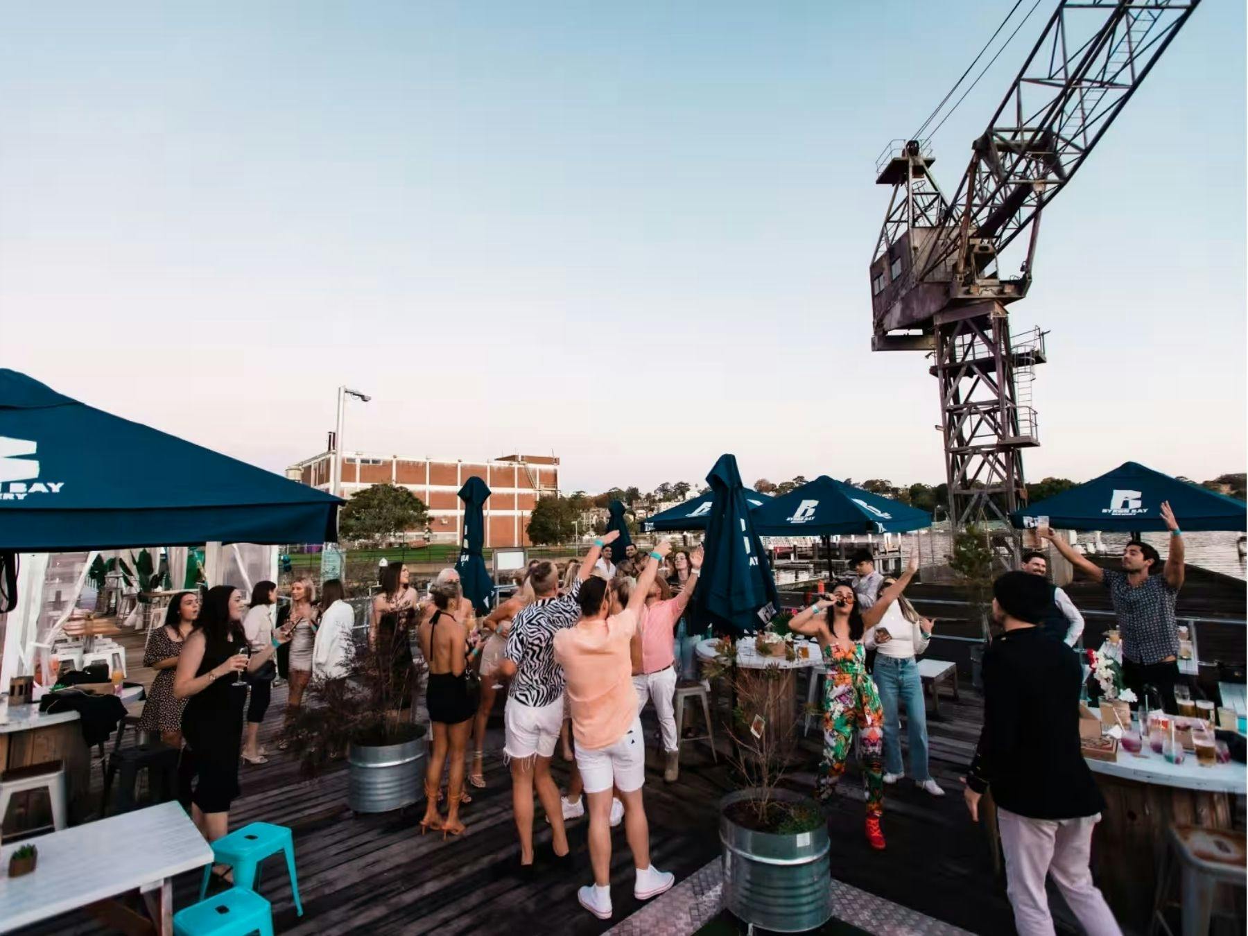 Snapshot capturing a lively Private Event celebration at the Wharf.