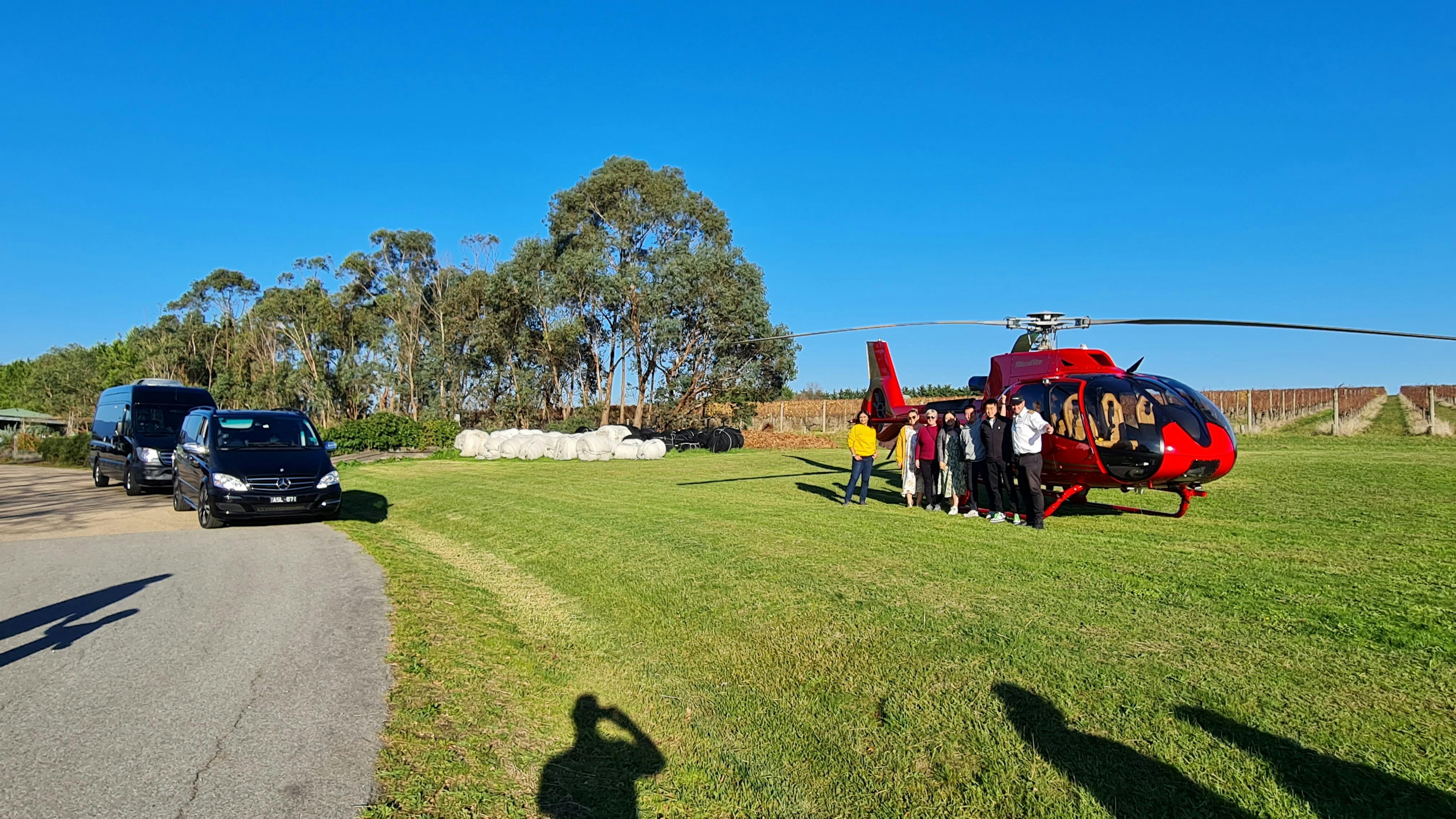 Our Vehicles and a Helicopter