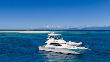Allure Private Charter at sand cay in the great barrier reef