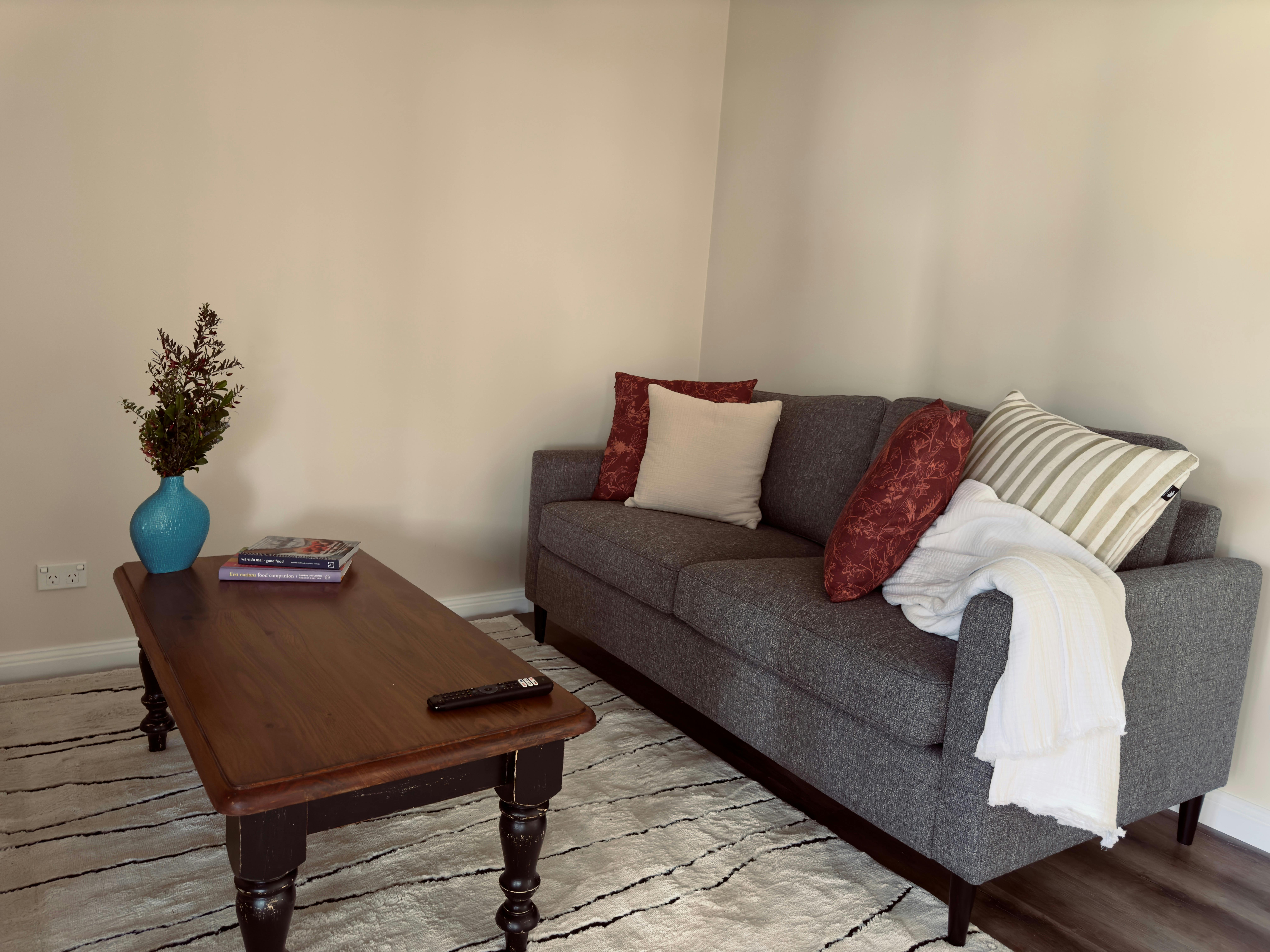 The lounge also converts into a sofa bed