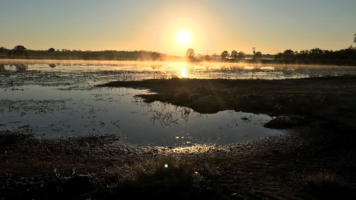 Sunrise over the dam