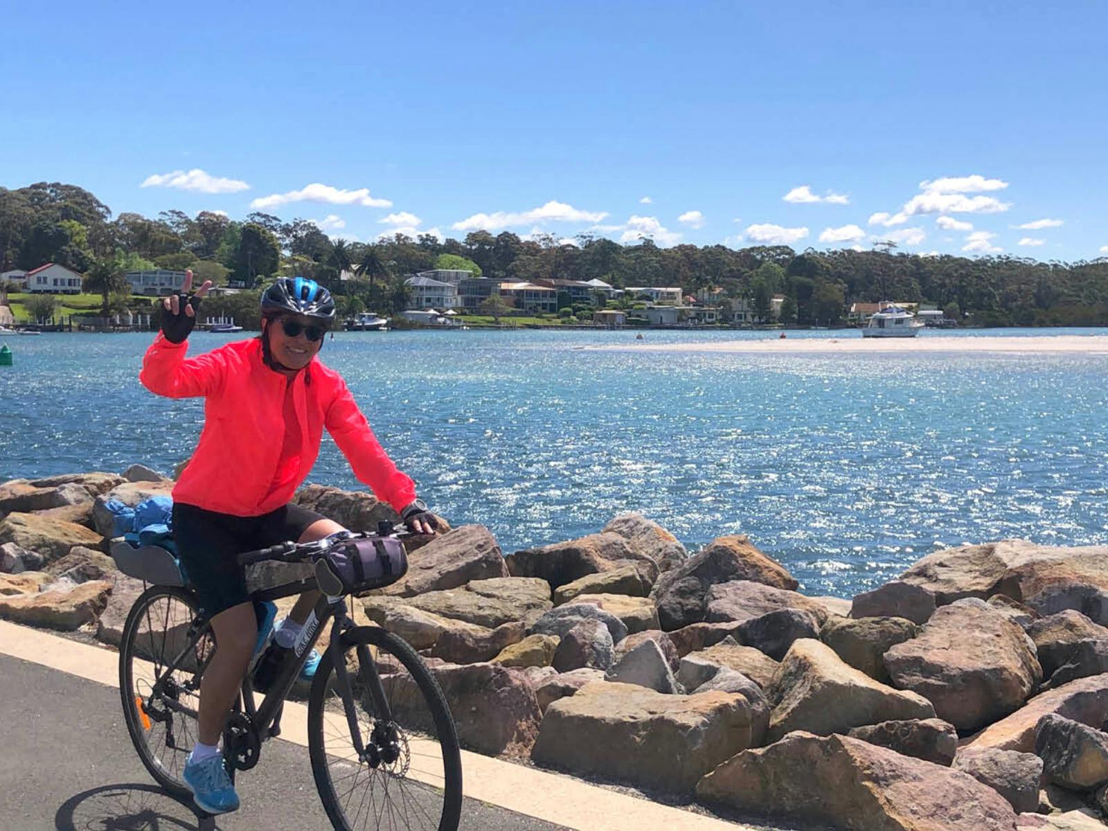 Enjoying a spectacular day cycling the NSW South Coast.