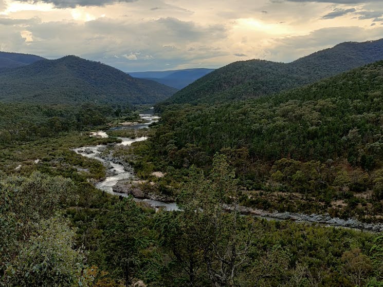 View from a lookout on the  Snowy River Kayaking Adventure  tour
