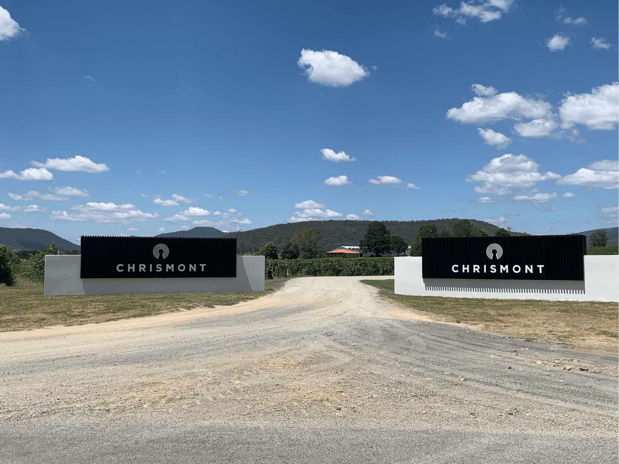 Nestled in amongst the vines at Chrismont's Cheshunt Estate