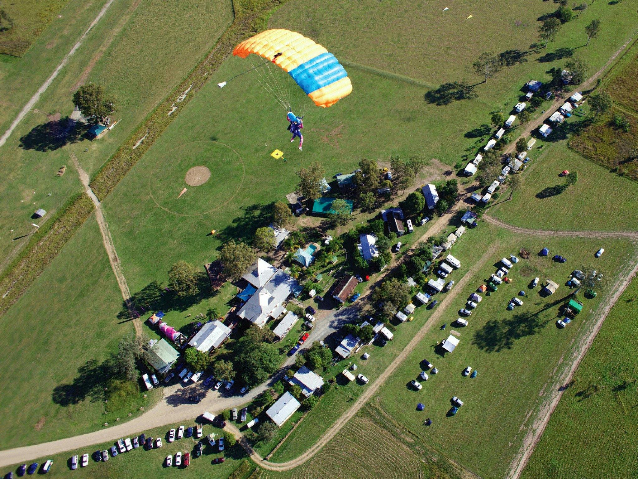 Canopy  - Parachute flying above Skydive Ramblers Toogoolawah Drop Zone