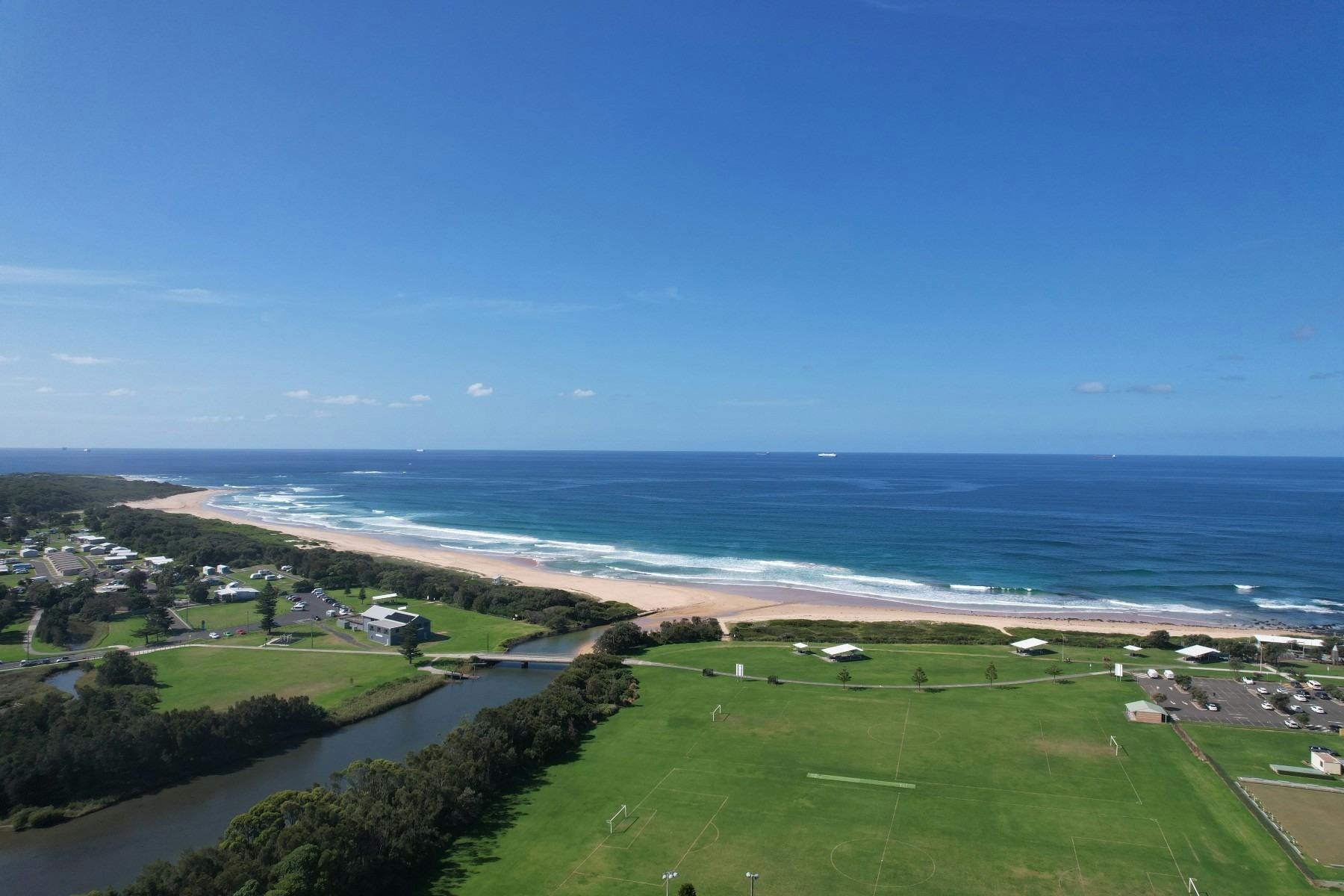 A view of Corrimal and Towradgi beaches in Wollongong