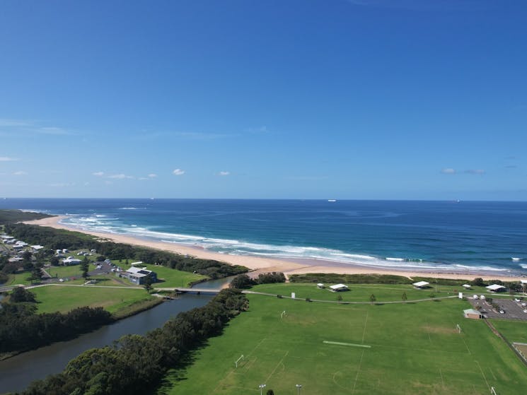 A view of Corrimal and Towradgi beaches in Wollongong