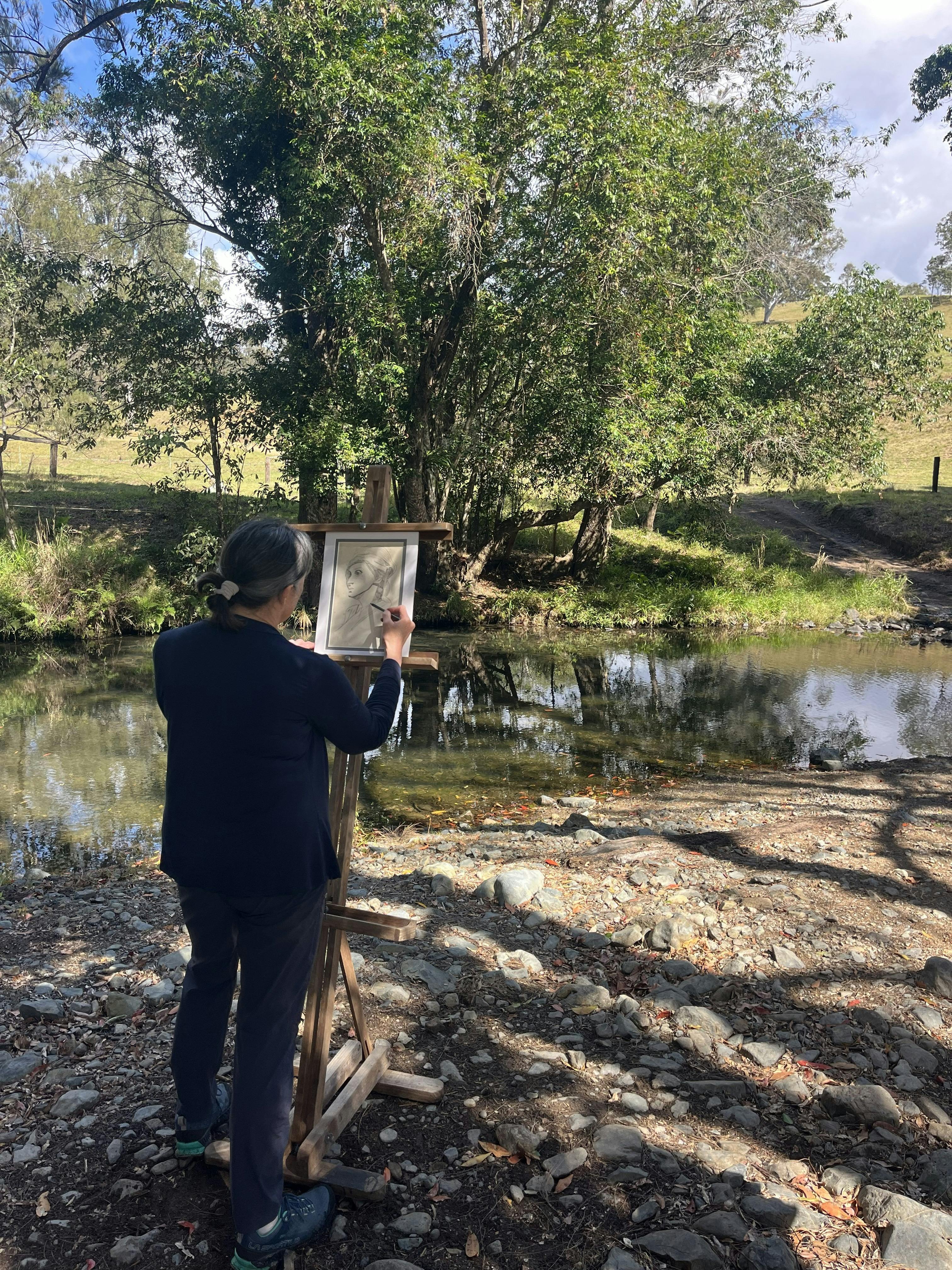 Charcoal Drawing at Harper Creek