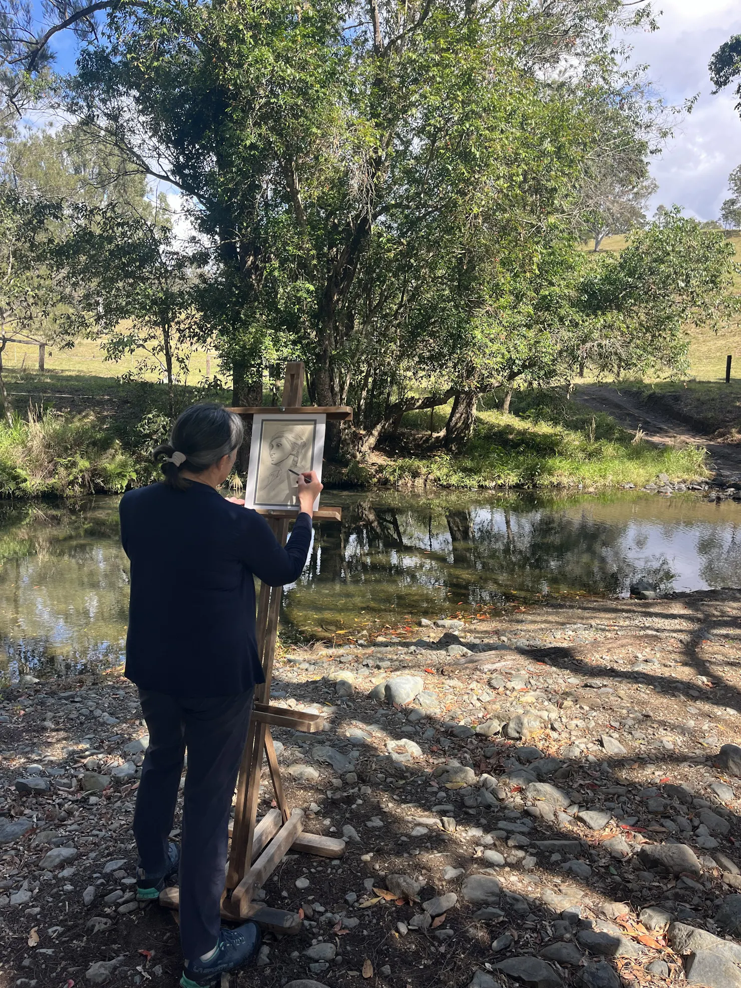 Charcoal Drawing at Harper Creek