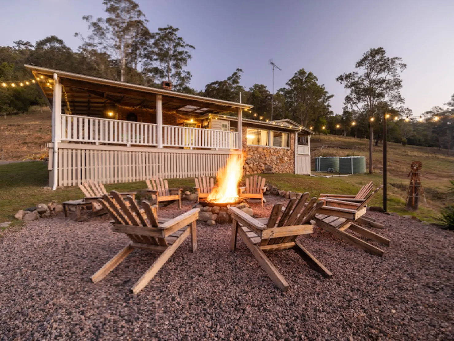 Cottage with firepit area