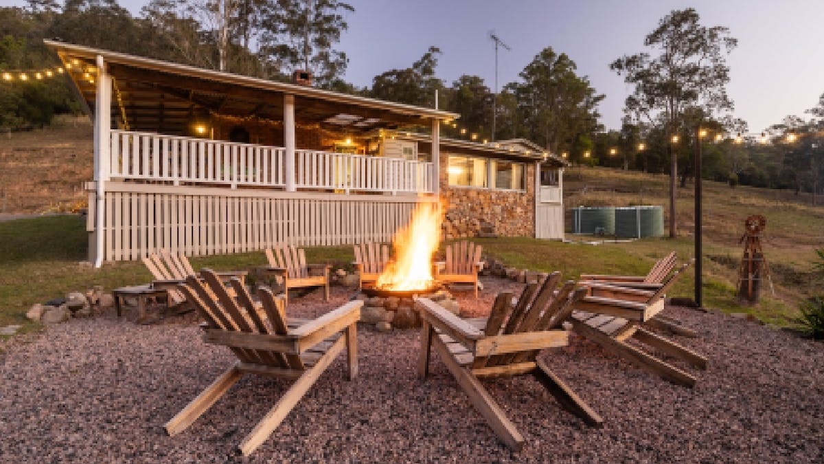 Cottage with firepit area