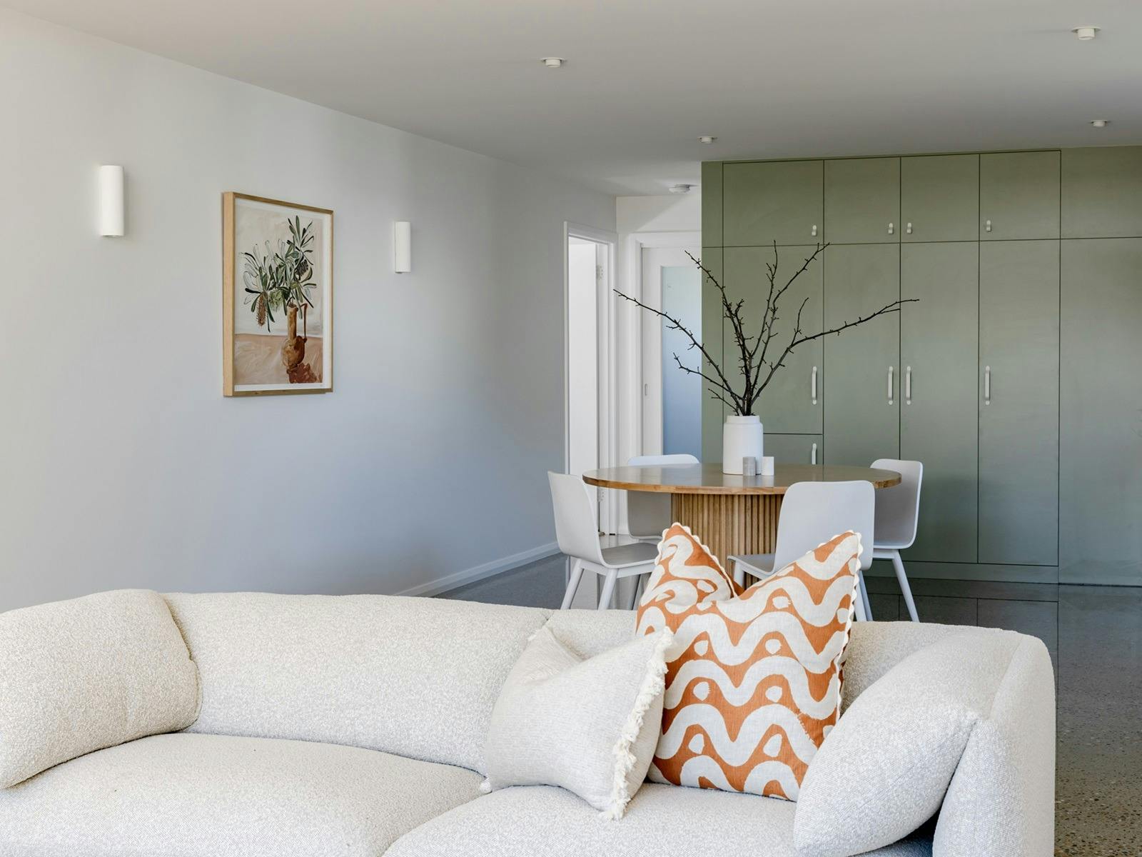 Living and dining areas