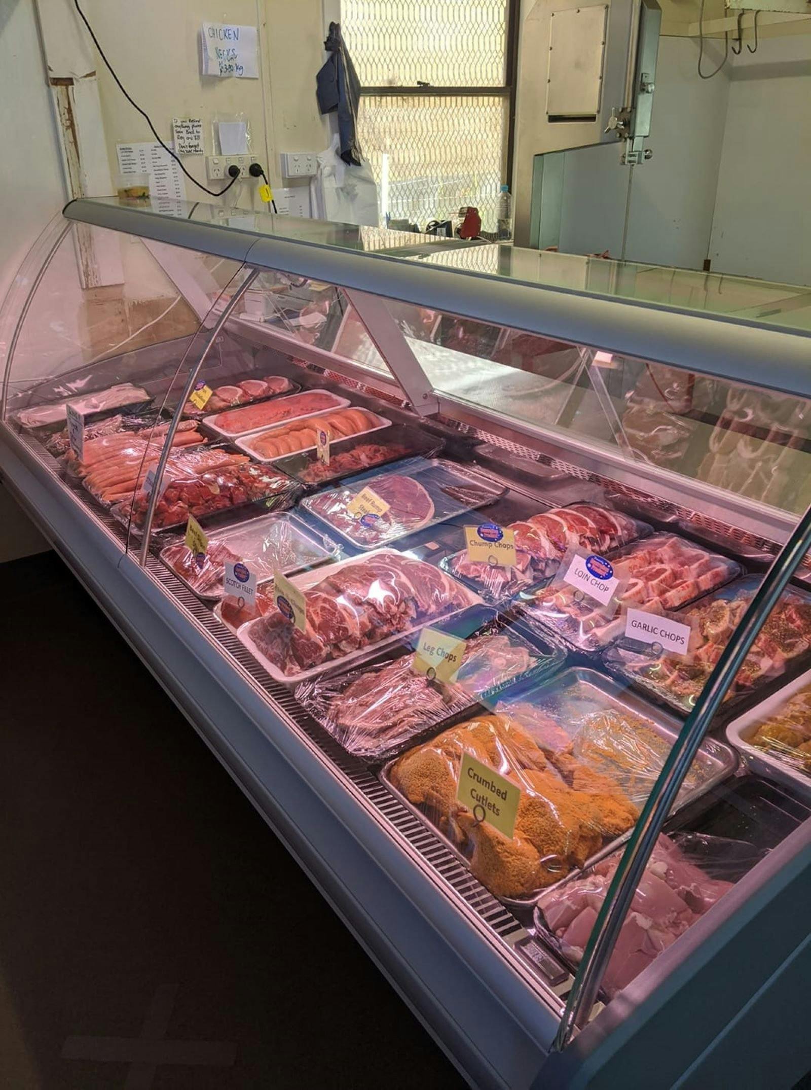 Butchery meat fridge stock