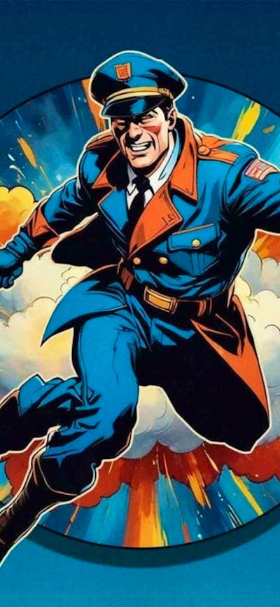 Cartoon Man flying