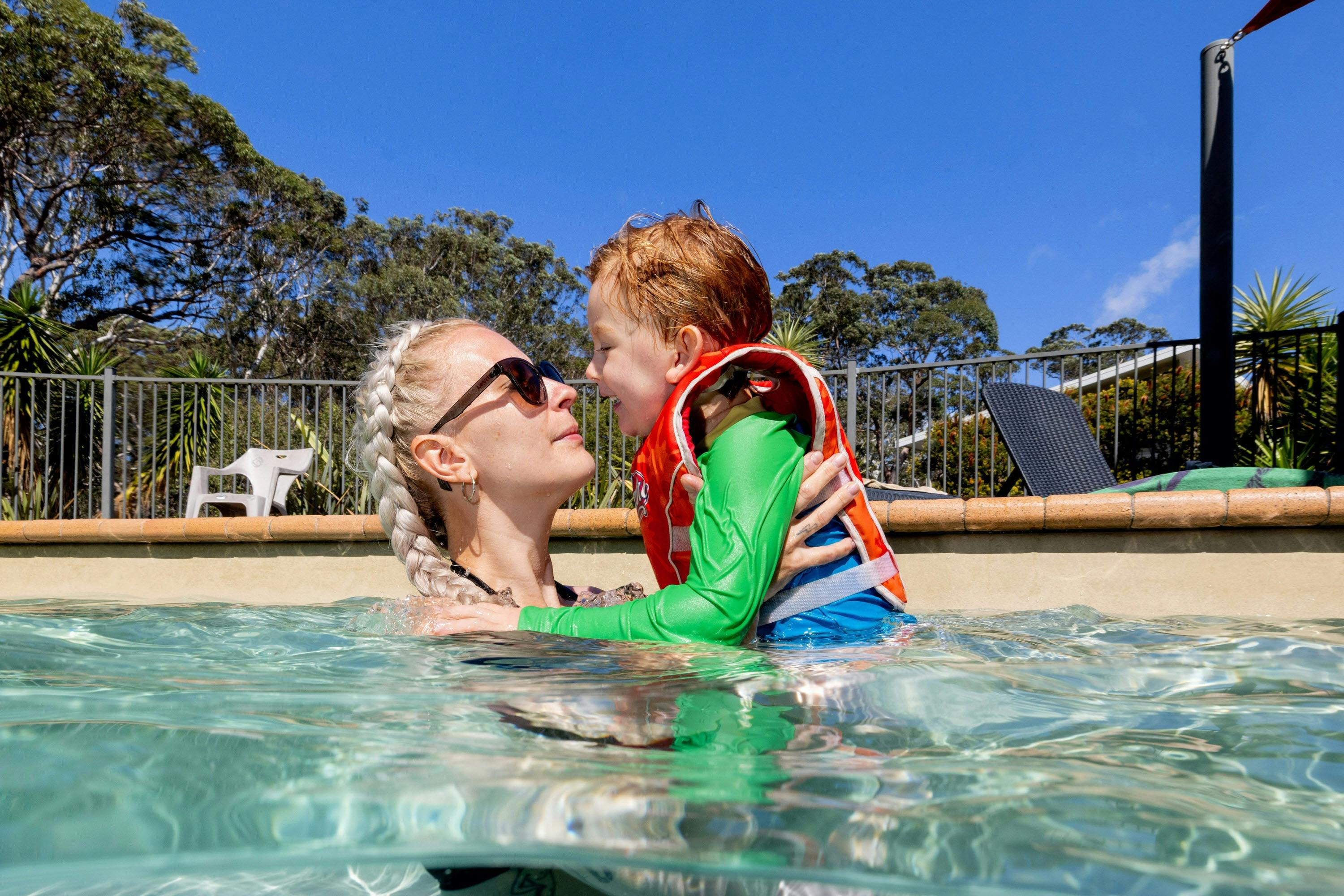 There's a seasonally heated swimming pool