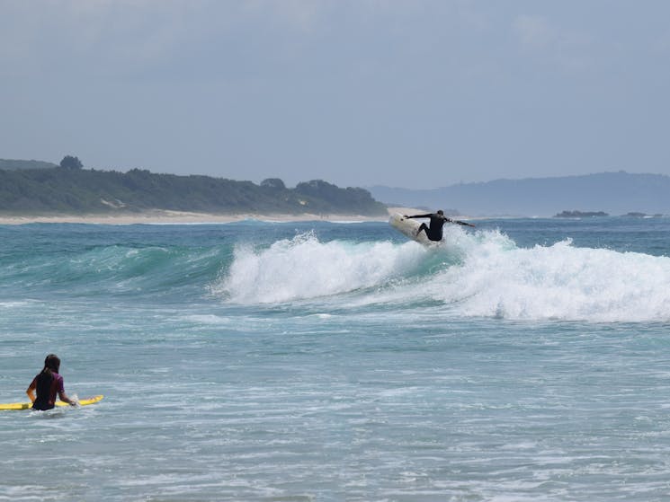 Surfer at Big Hill point break