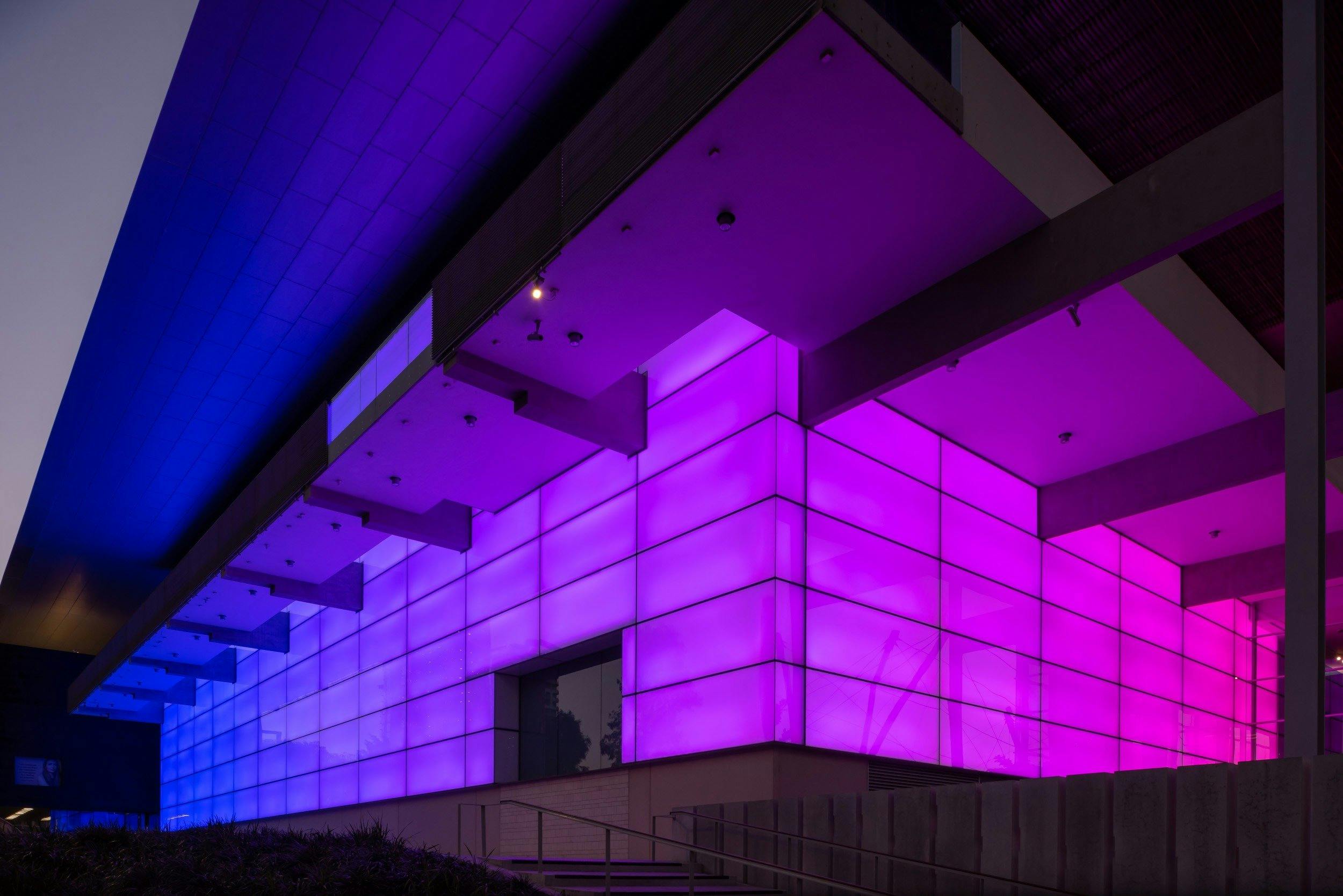 James Turrell's Night Life 2018. Commissioned to mark the 10th anniversary of the opening of GOMA