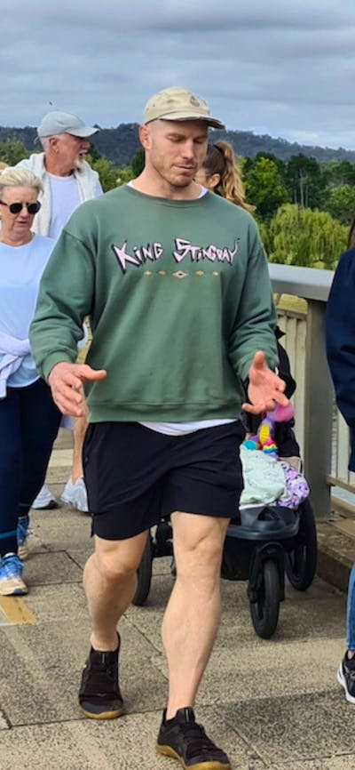 a group of people of various ages walking