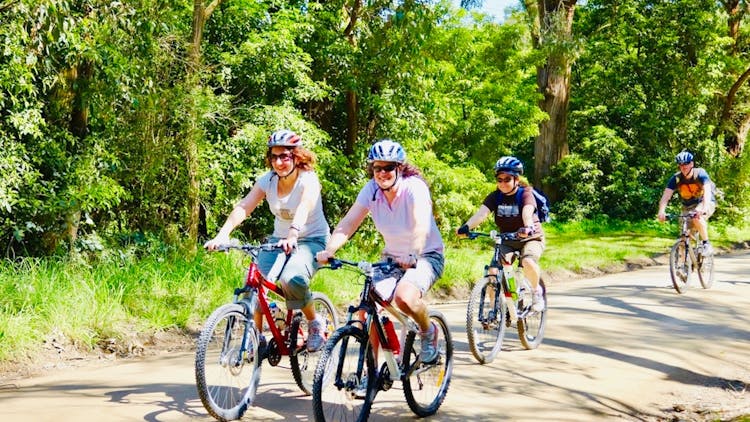 enjoying cycling on the red hill rail trail on the mornington peninsula