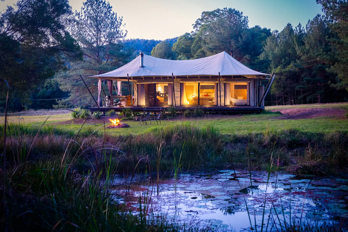 Kanimbia Glamping at its best beside a peaceful dam  in Obi obi on the Sunshine Coast Hinterland