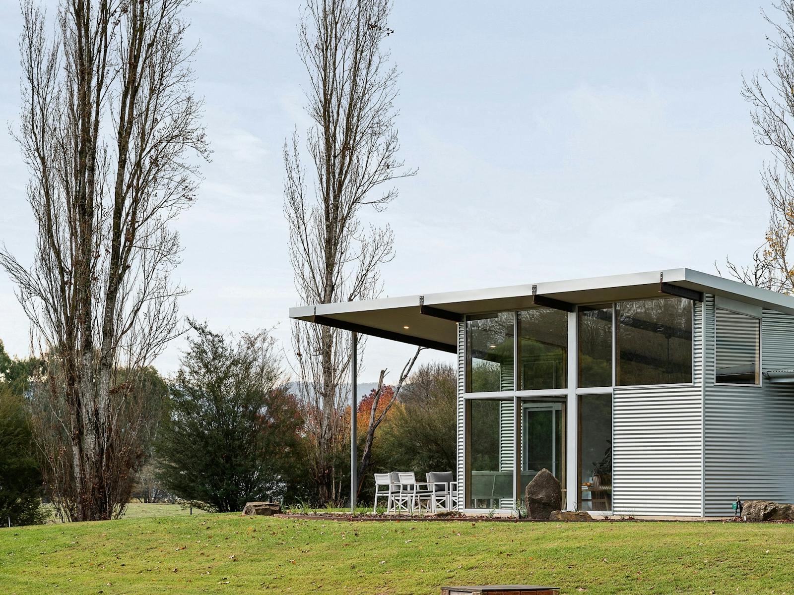 silver house view from outside