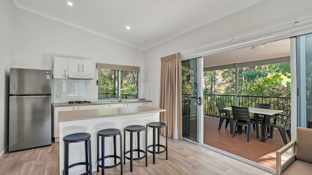 Private, self-contained. 1 x queen bed,  2 x single beds. 2 trundles avaiable for kids.