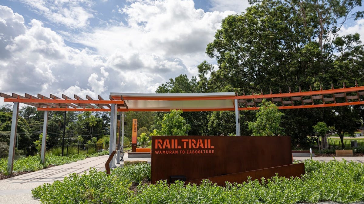 The entry to the Caboolture to Wamuran Rail Trail