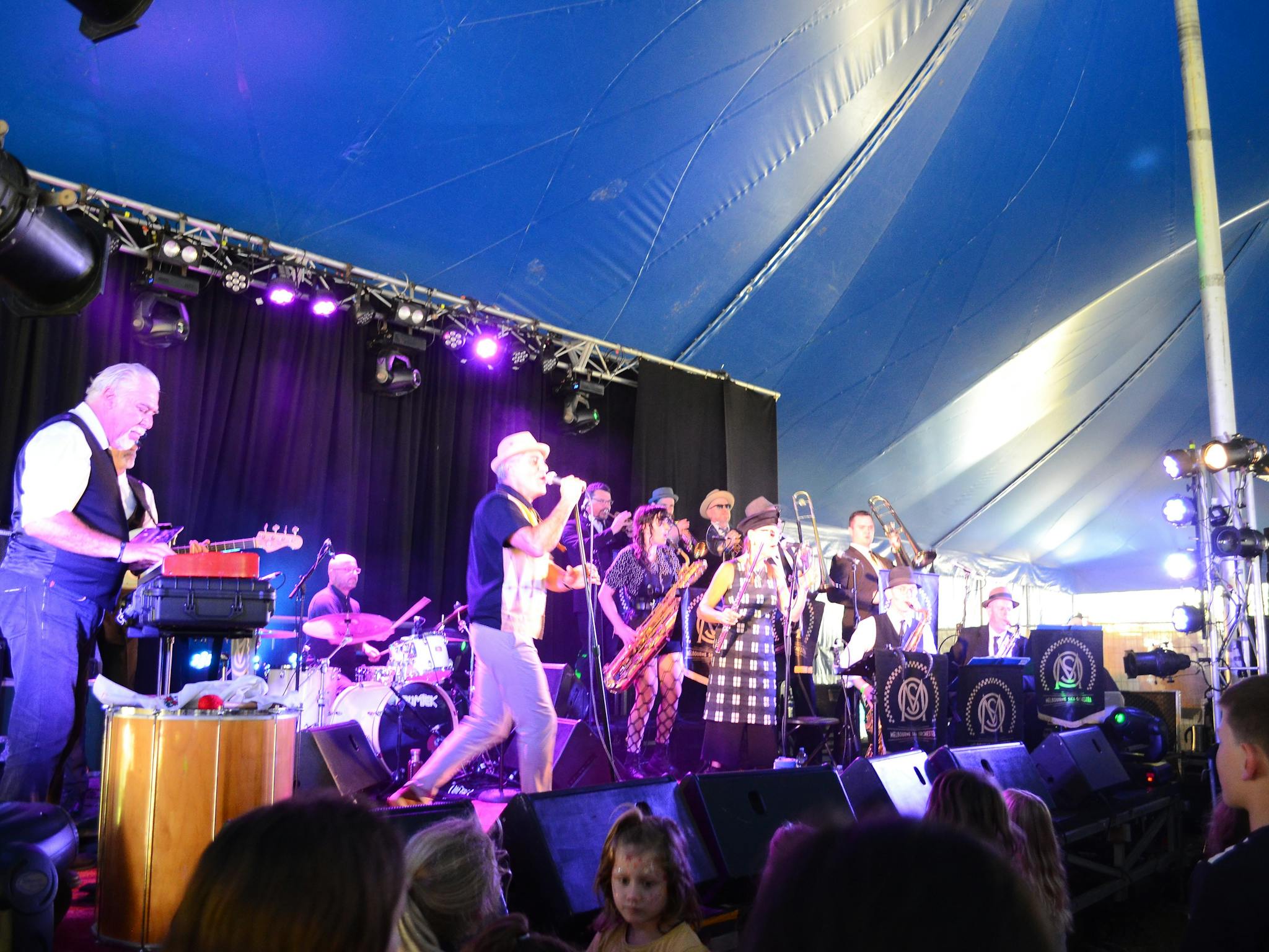 Melbourne Ska Orchestra playing in the big tent