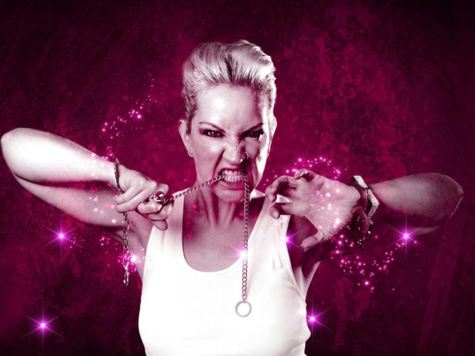 Performer with a pink background