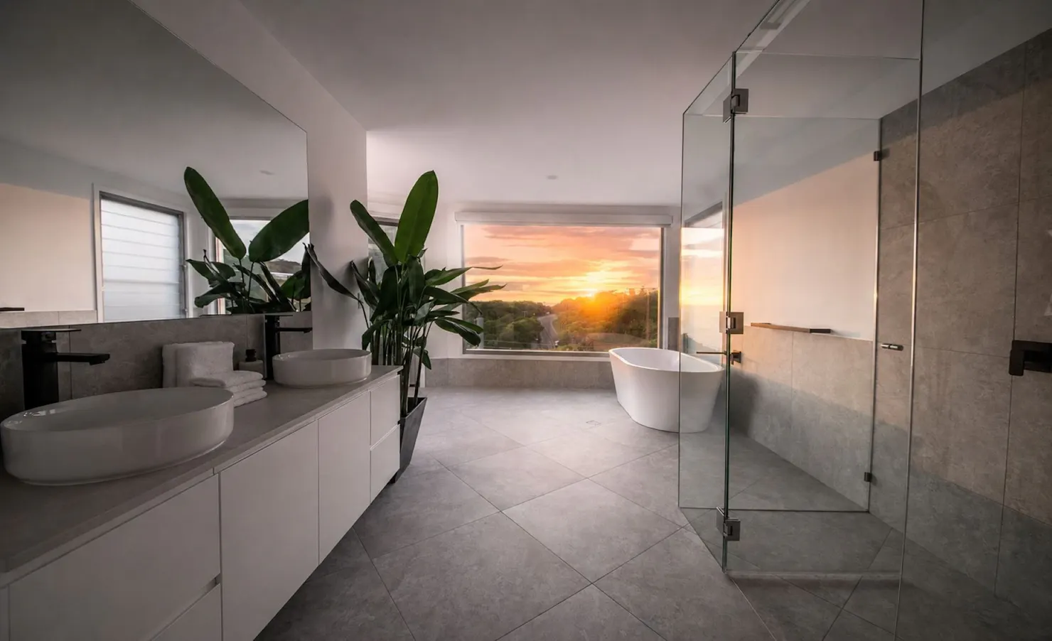 Bathroom with double vanity