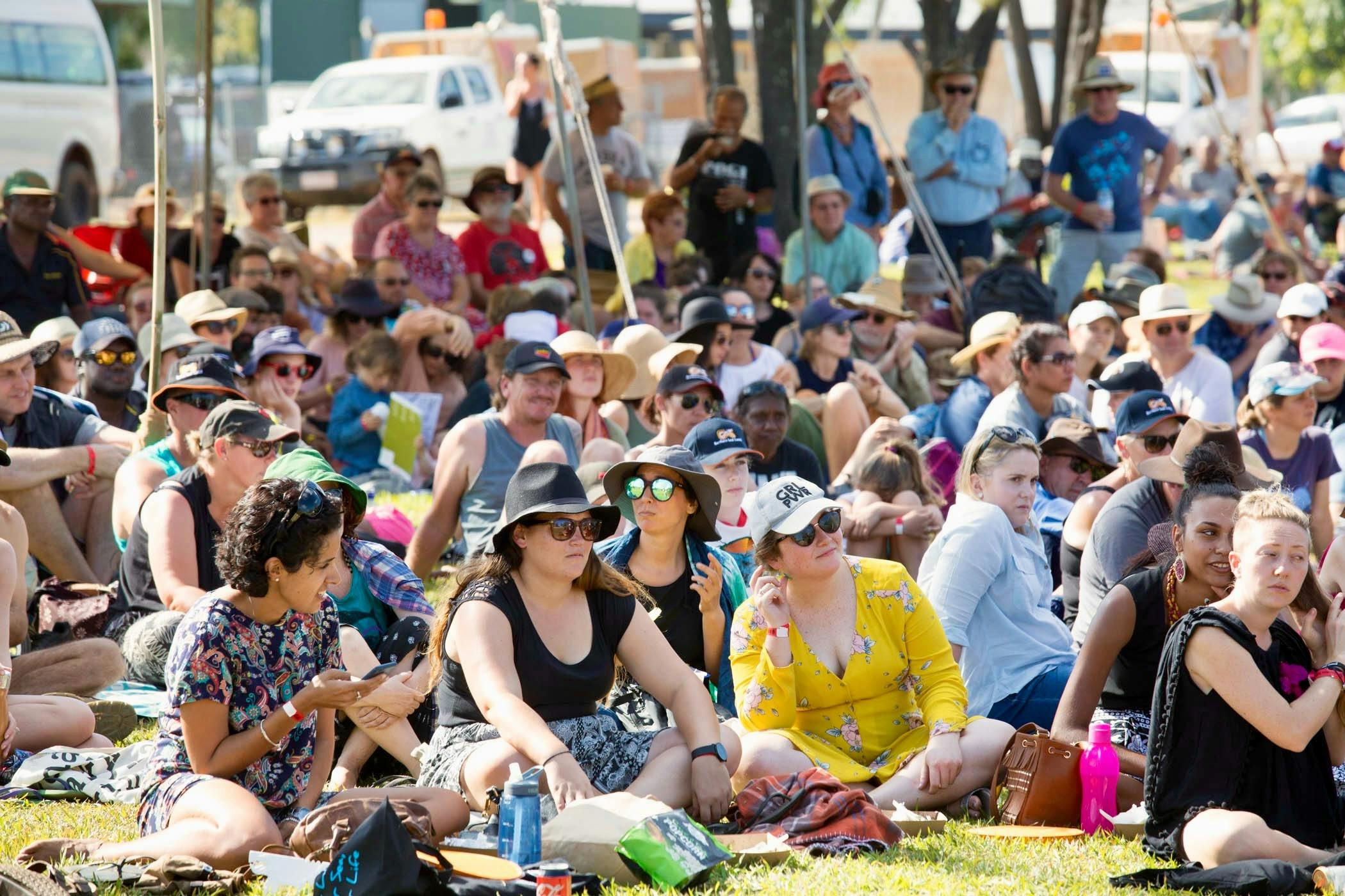 Audience members seated