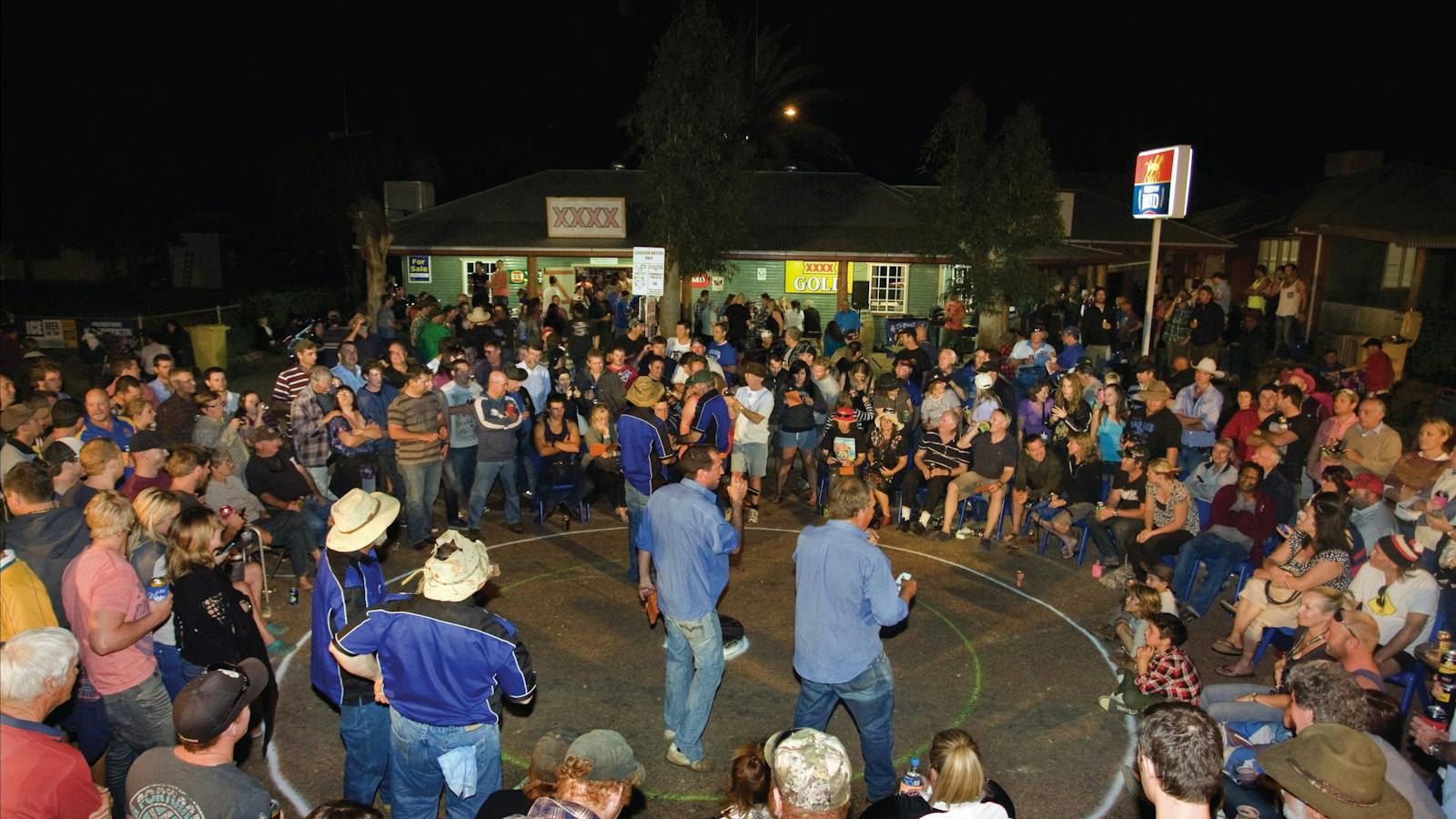 The International Yabby Races held outside the Western Star Hotel in Windorah