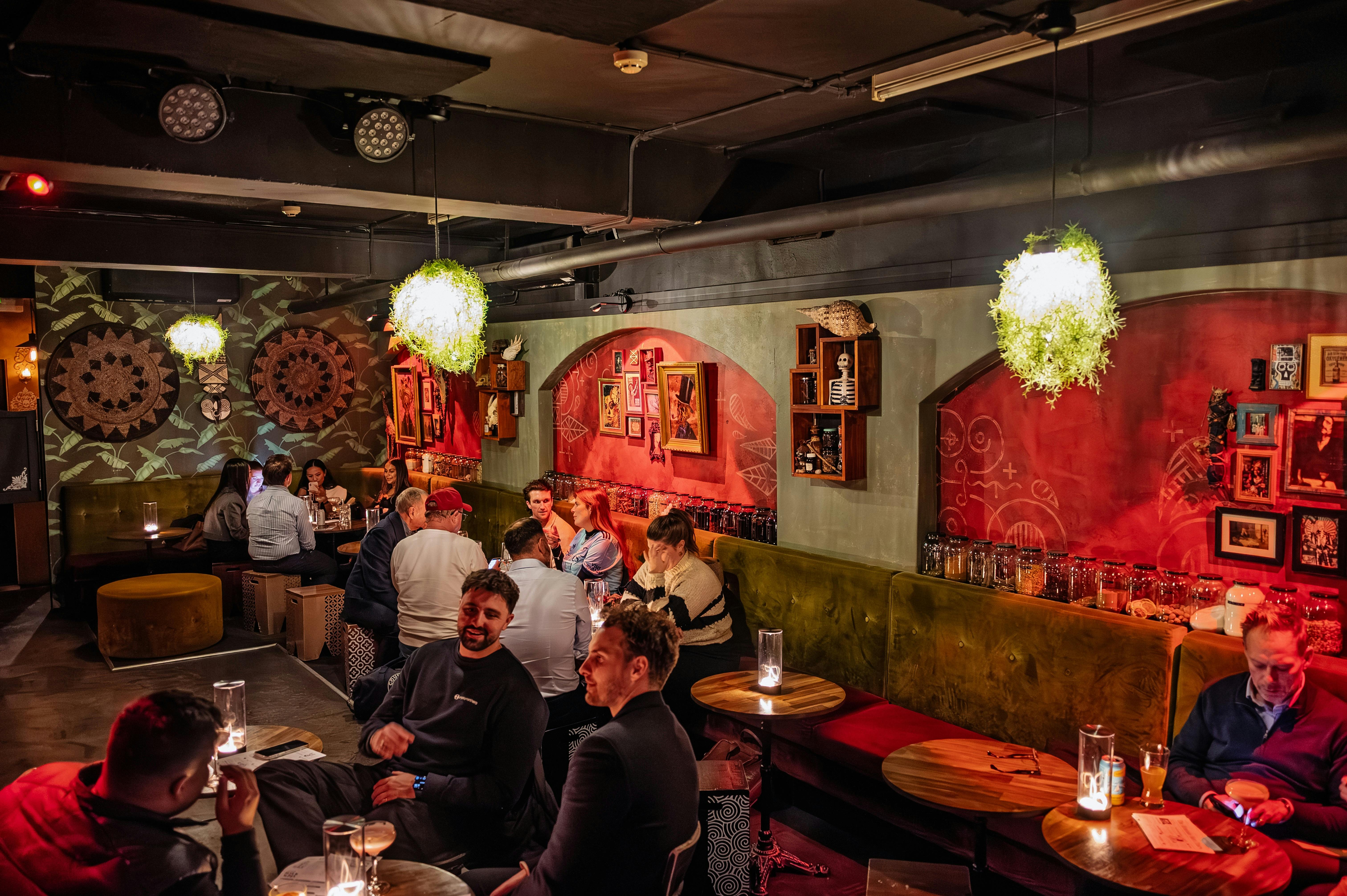 Inside the cocktail and lounge bar, customers enjoying themselves