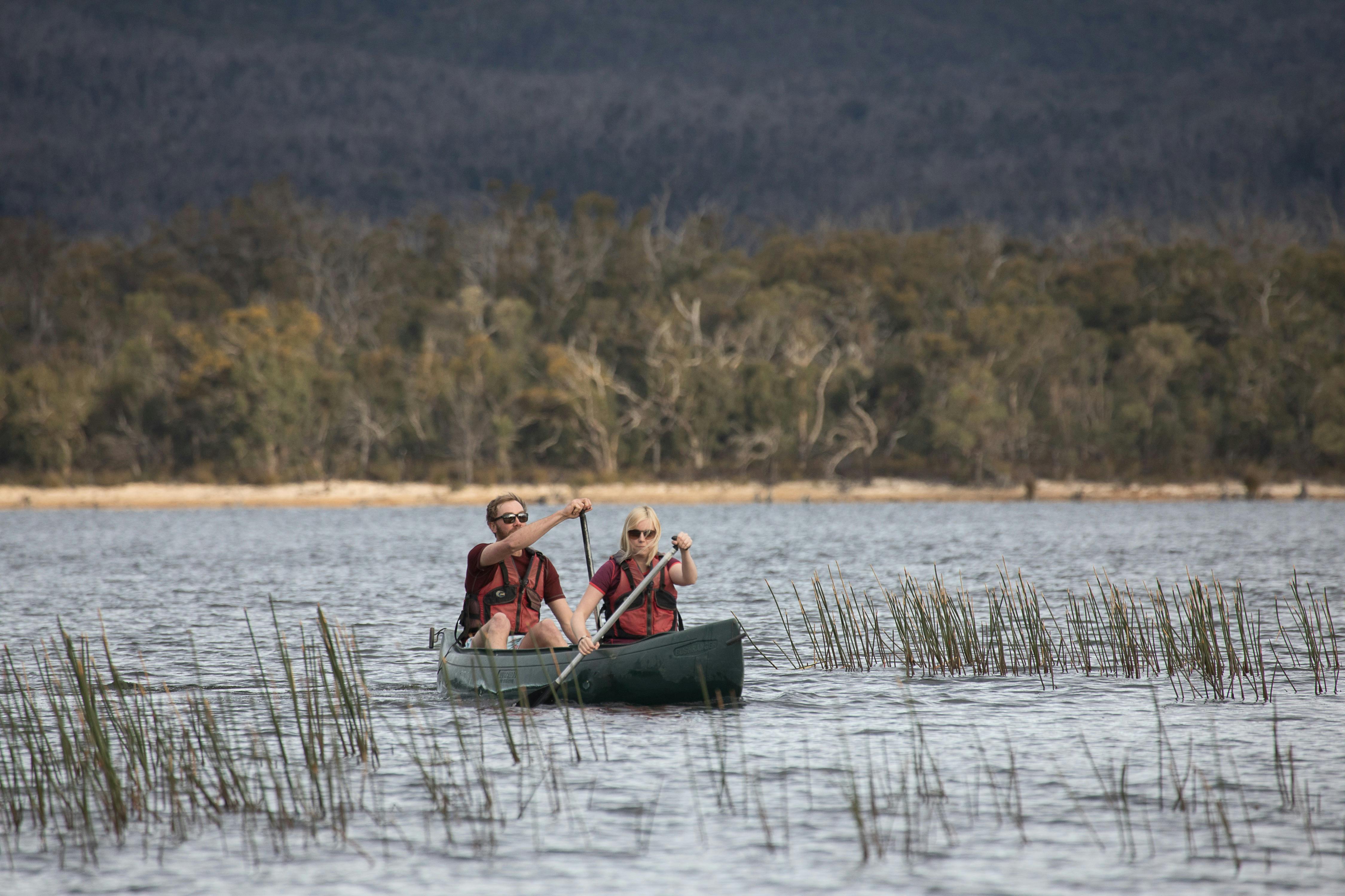 Canoeing on a lake in the Grampians