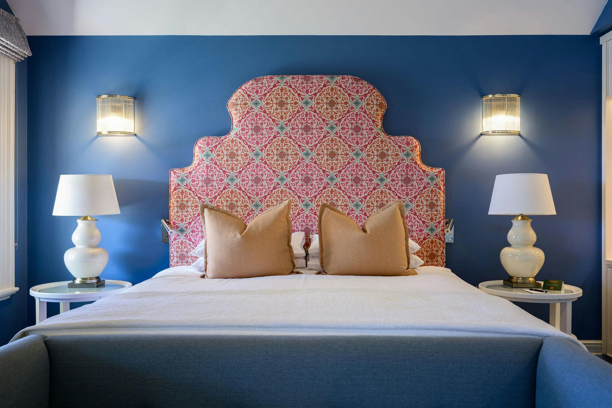 The elegant bedroom of Yallungah Boutique Hotel's signature Yallungah Suite.