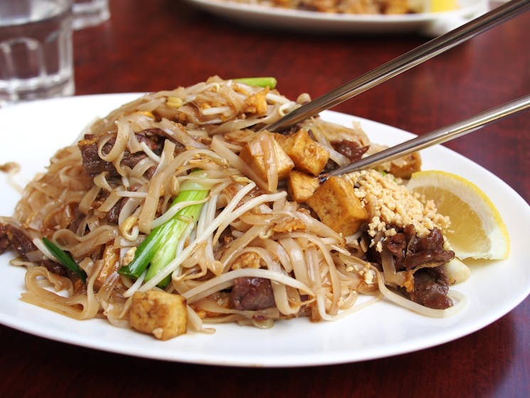 Image of Thai food on a white plate