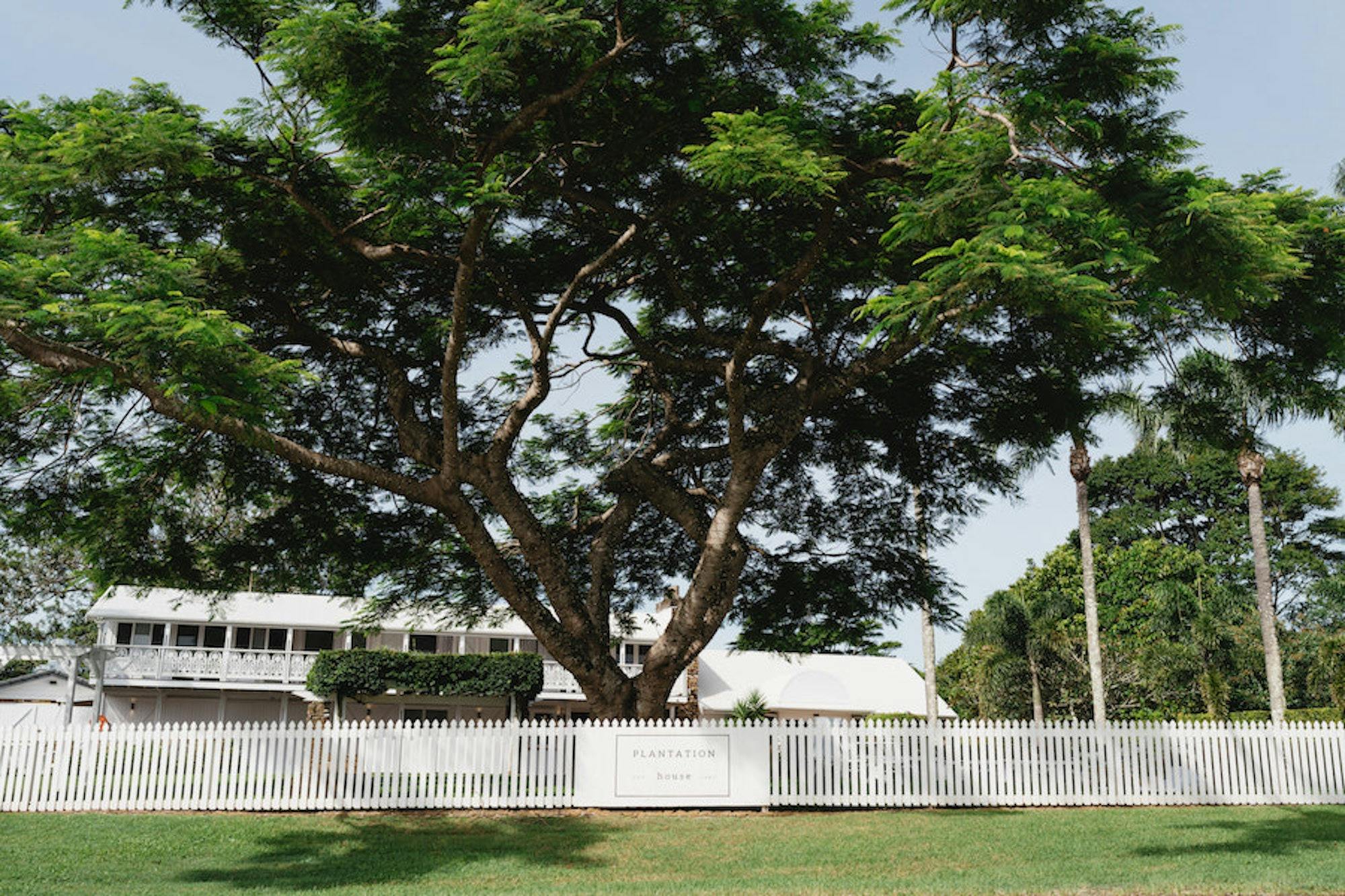 Plantation House front facade and fence