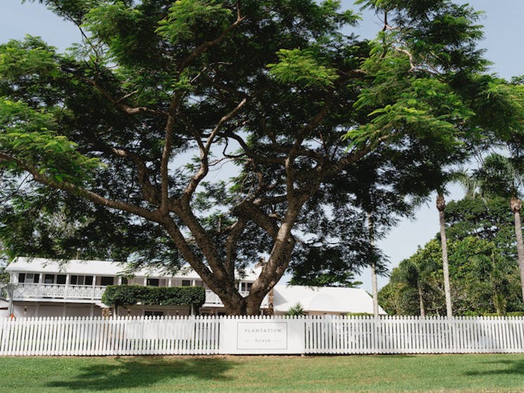 Plantation House front facade and fence