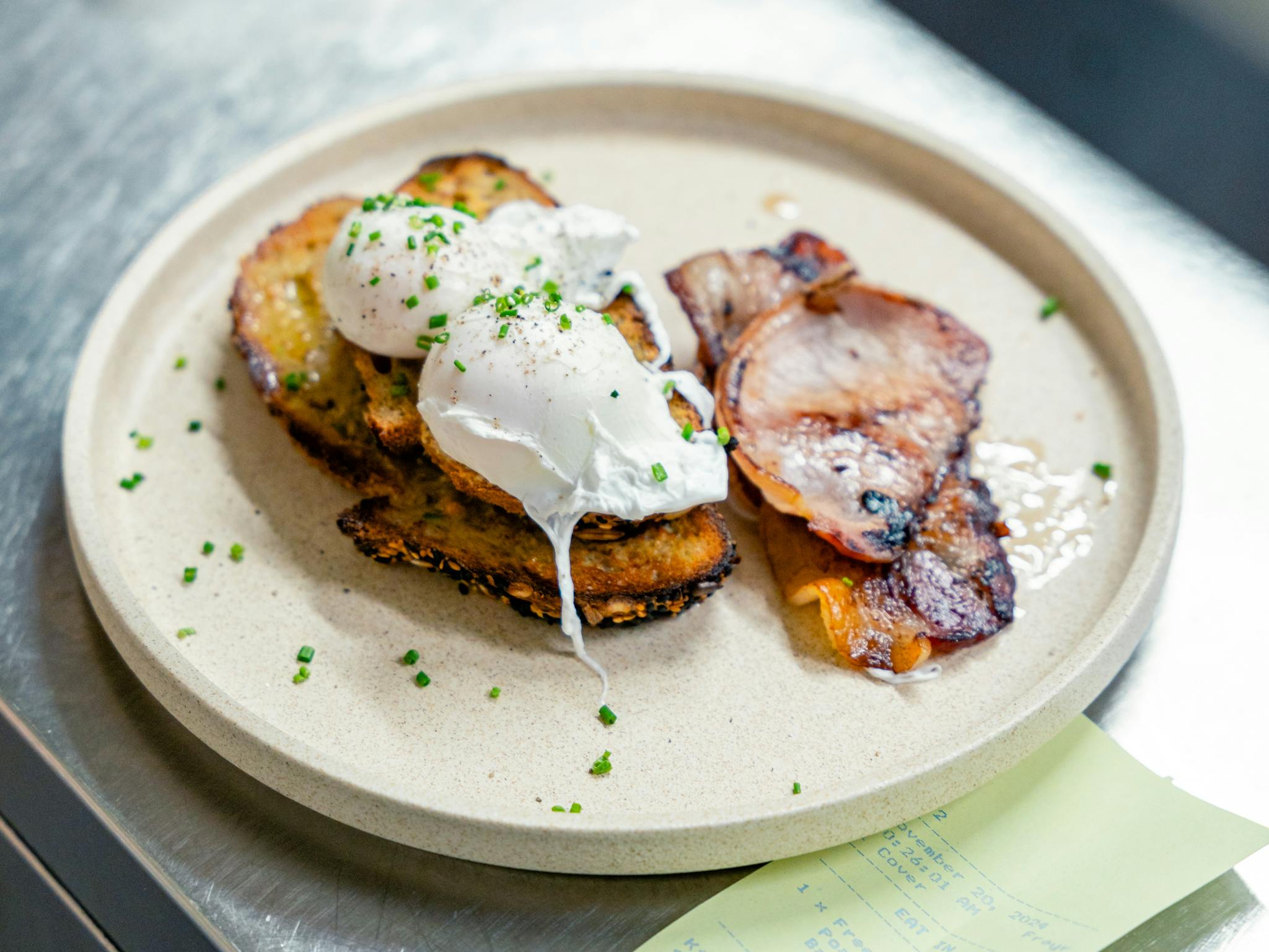 Poached Eggs on Toast with Bacon