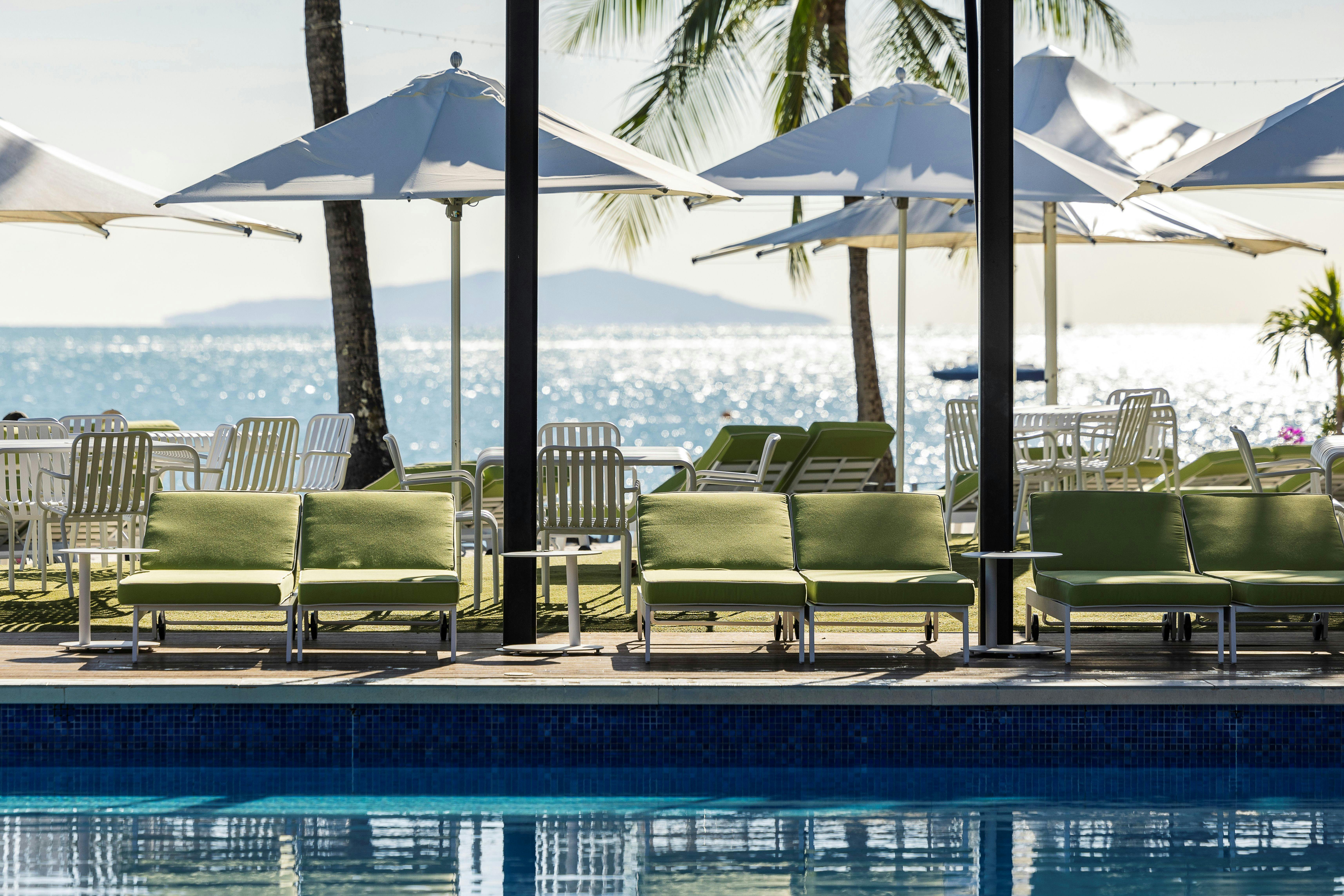 Coral Sea Resort lounge by the pool