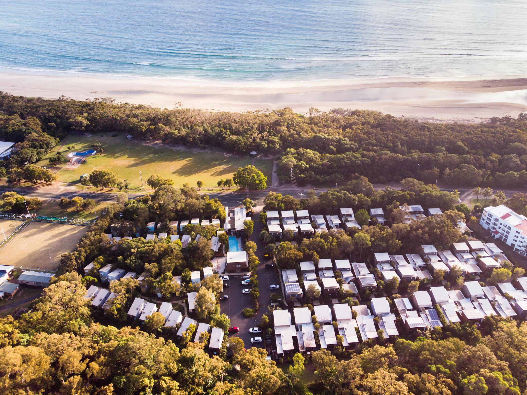 Aerial of Allure Stradbroke Resort & Home Beach Aerial of Allure Stradbroke Resort & Home Beach