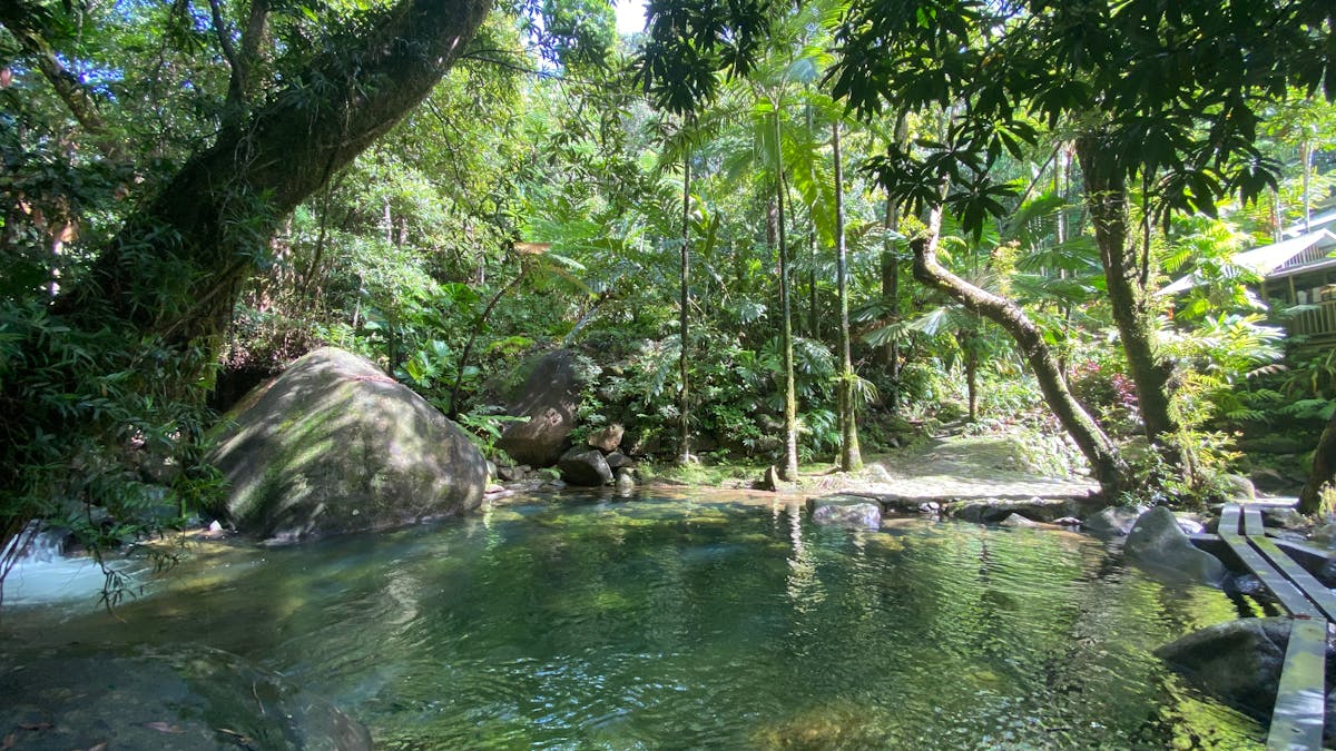 Swimming Pool @ Daintree Secrets from across the foot-bridge.